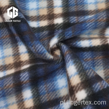 Print Check Design Brushed Velvet Fabric